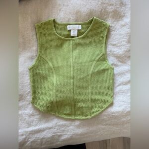House of Harlow 1960 Lime Knit Cropped Top